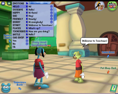 Disney's ToonTown SpeedChat